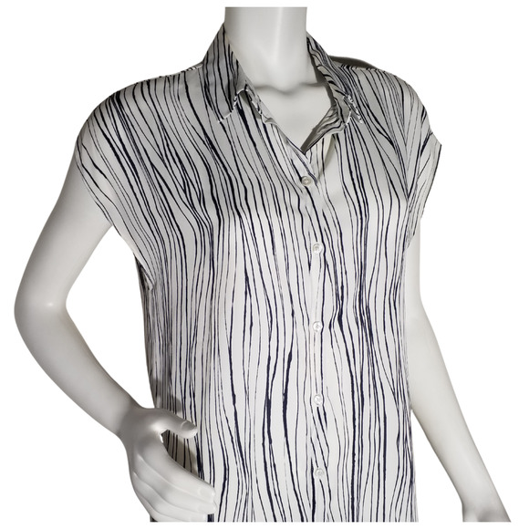 H Halston Seagrass Green Duster Top | Size M | Button Down Longline Blouse - Picture 2 of 6